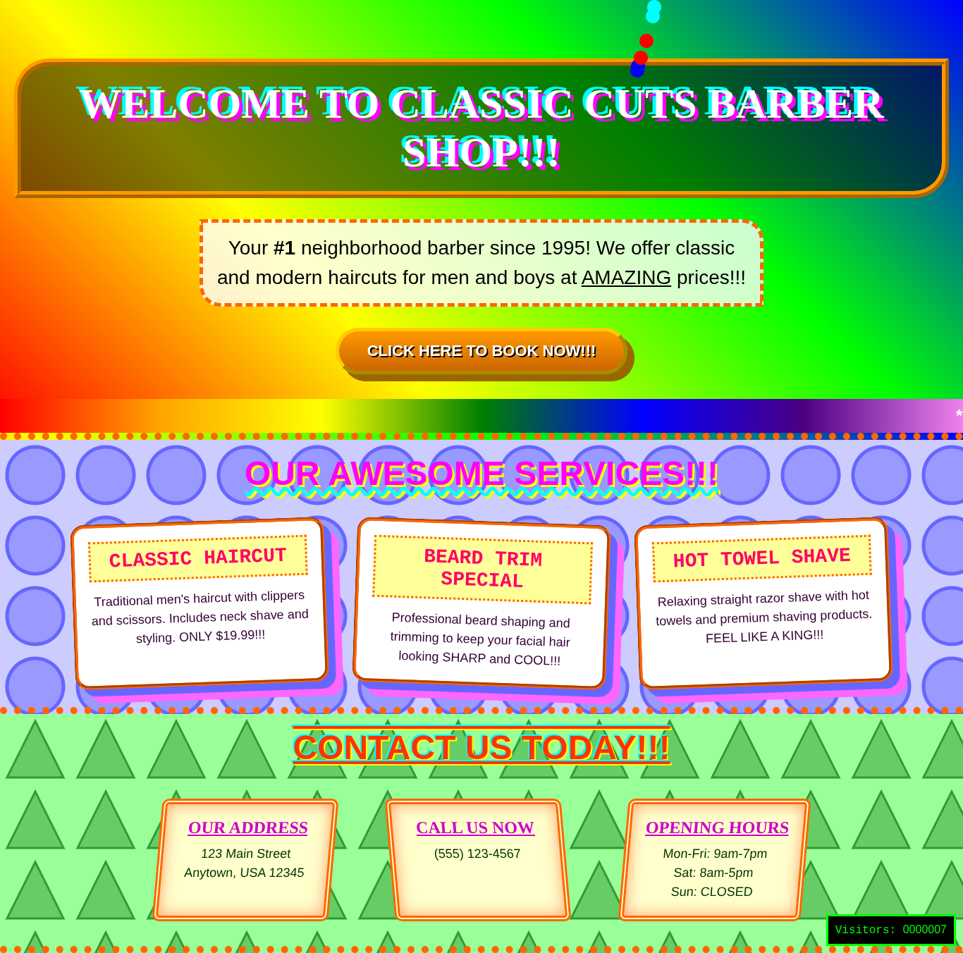 Local Restaurant Website — before